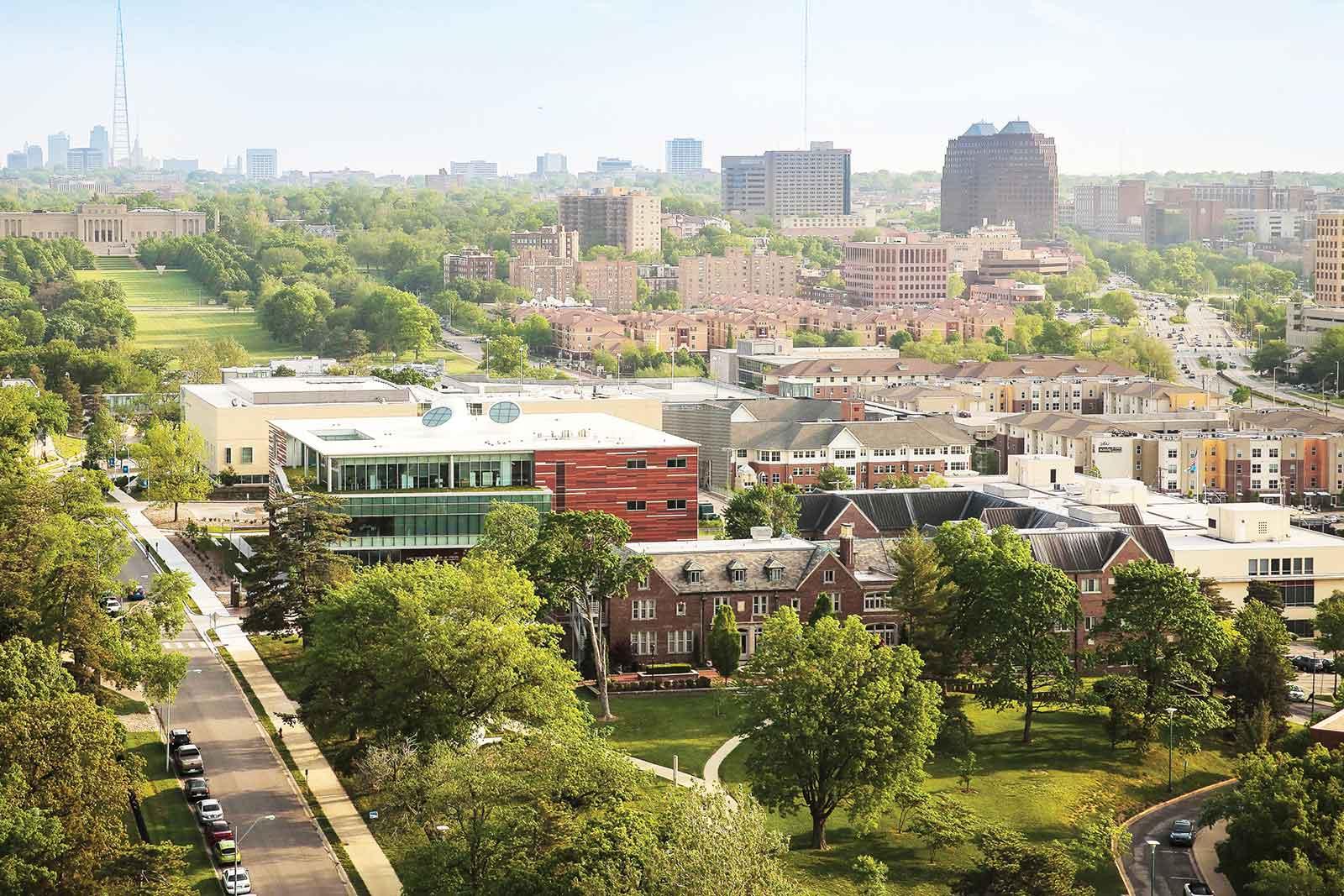 Aerial view of UMKC Volker Campus